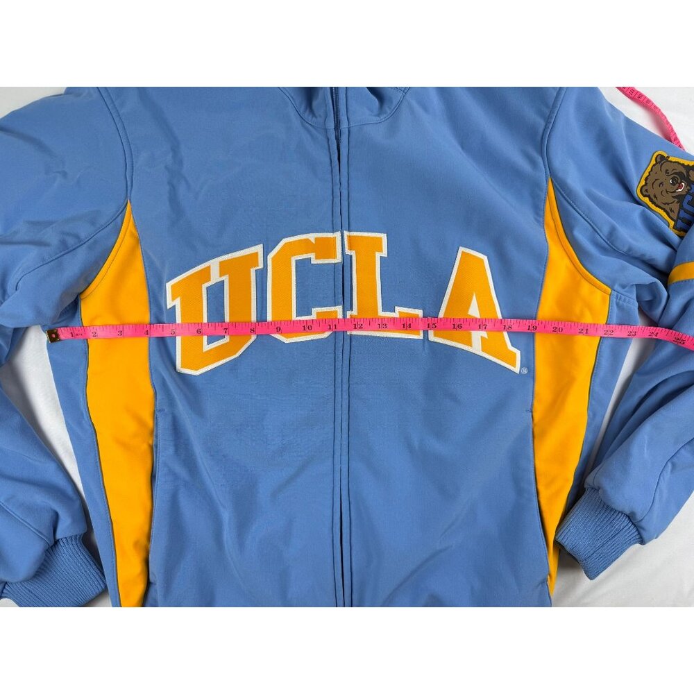 VTG Majestic UCLA Jacket Mens Medium Blue Puffer Coat Varsity Heavy Fleece Lined - Picture 7 of 8